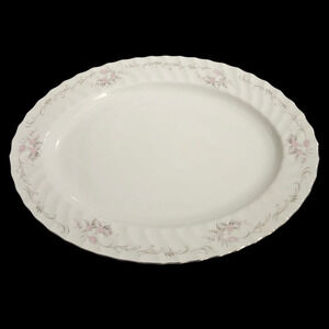Gold Standard Japan Porcelain Oval Platter Pink Floral 14x10.5" Vintage China